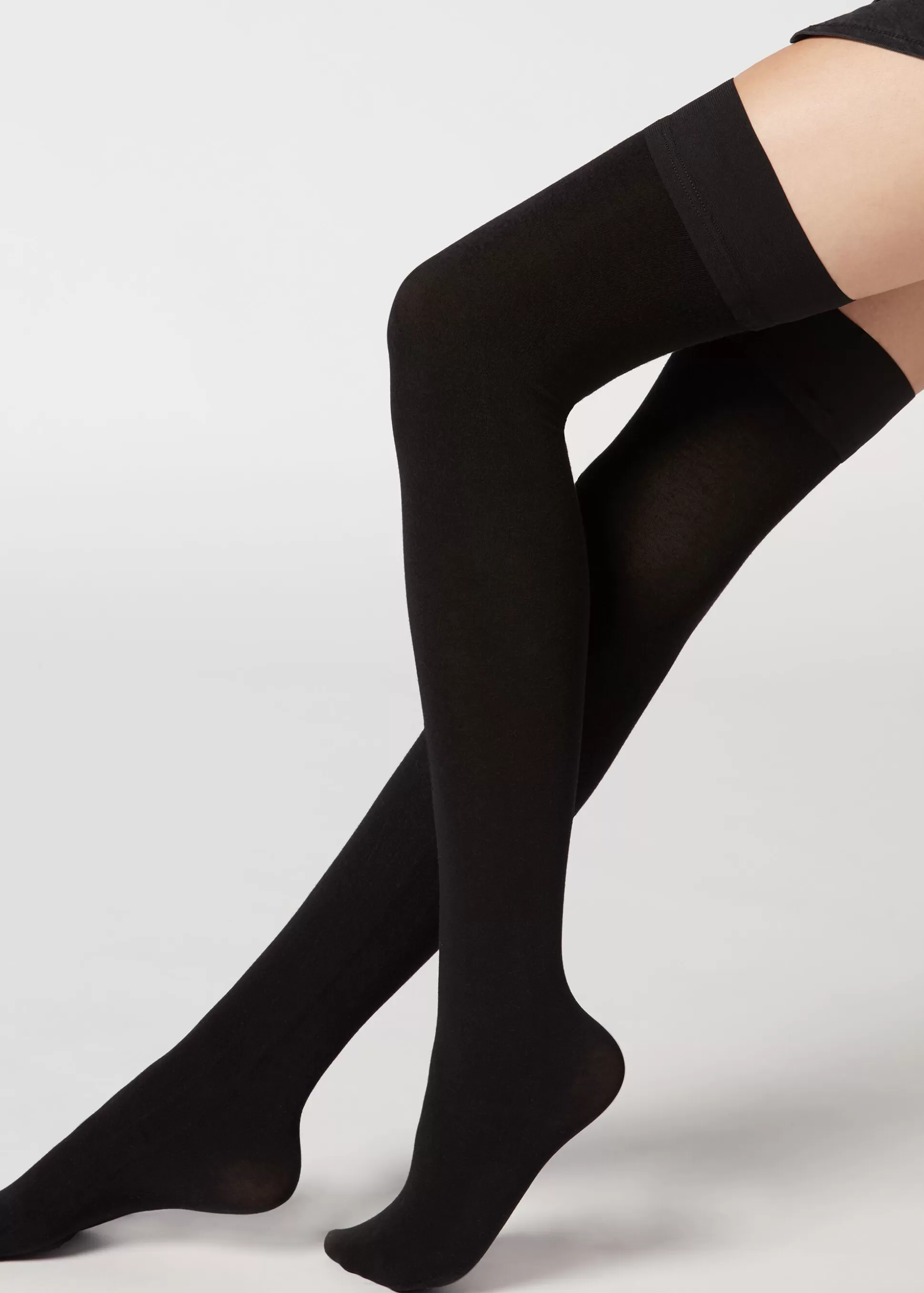 Medias-Calzedonia Media Con Silicona Con Cashmere Negro