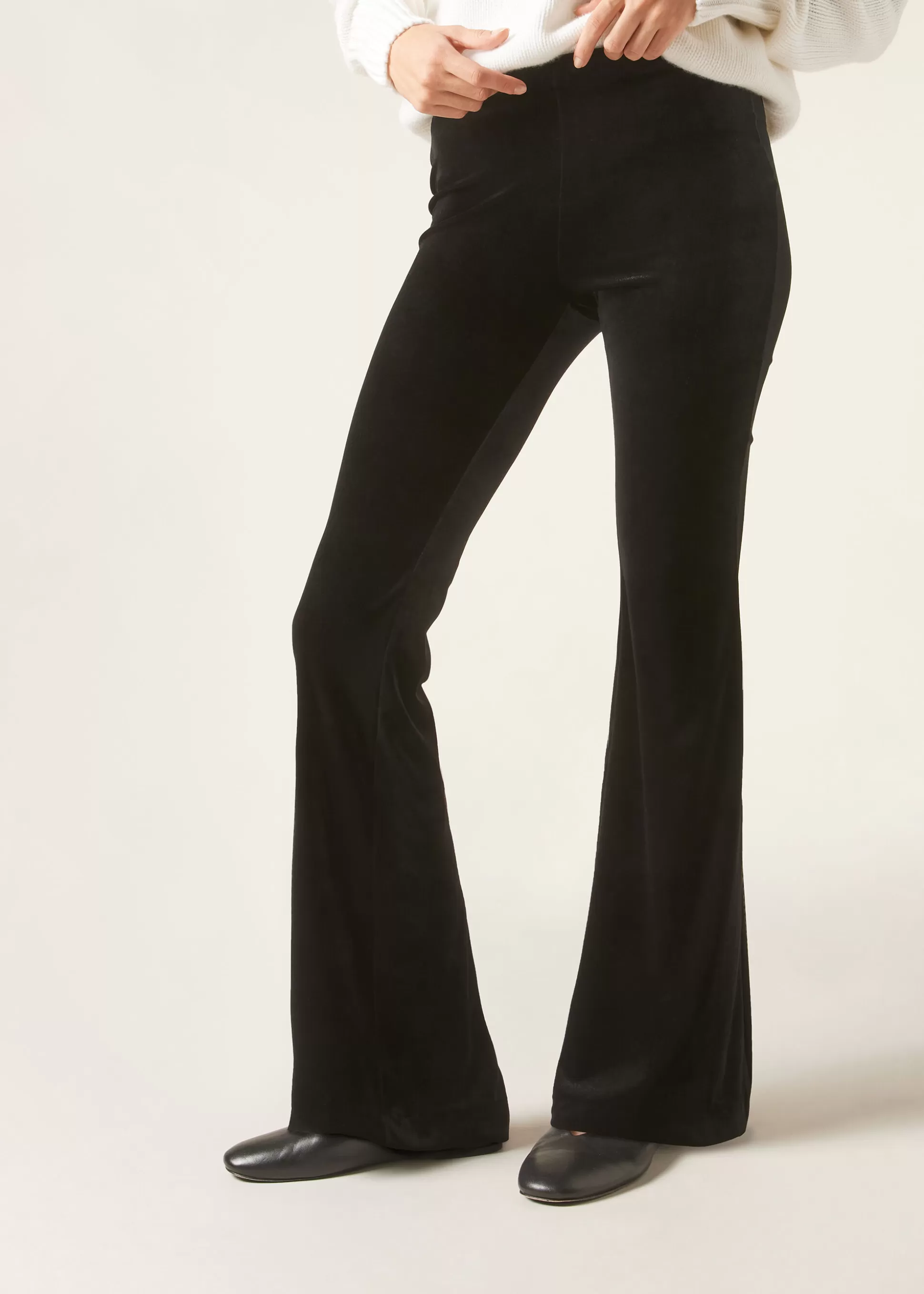 Pantalones-Calzedonia Pantalón Flare Terciopelo