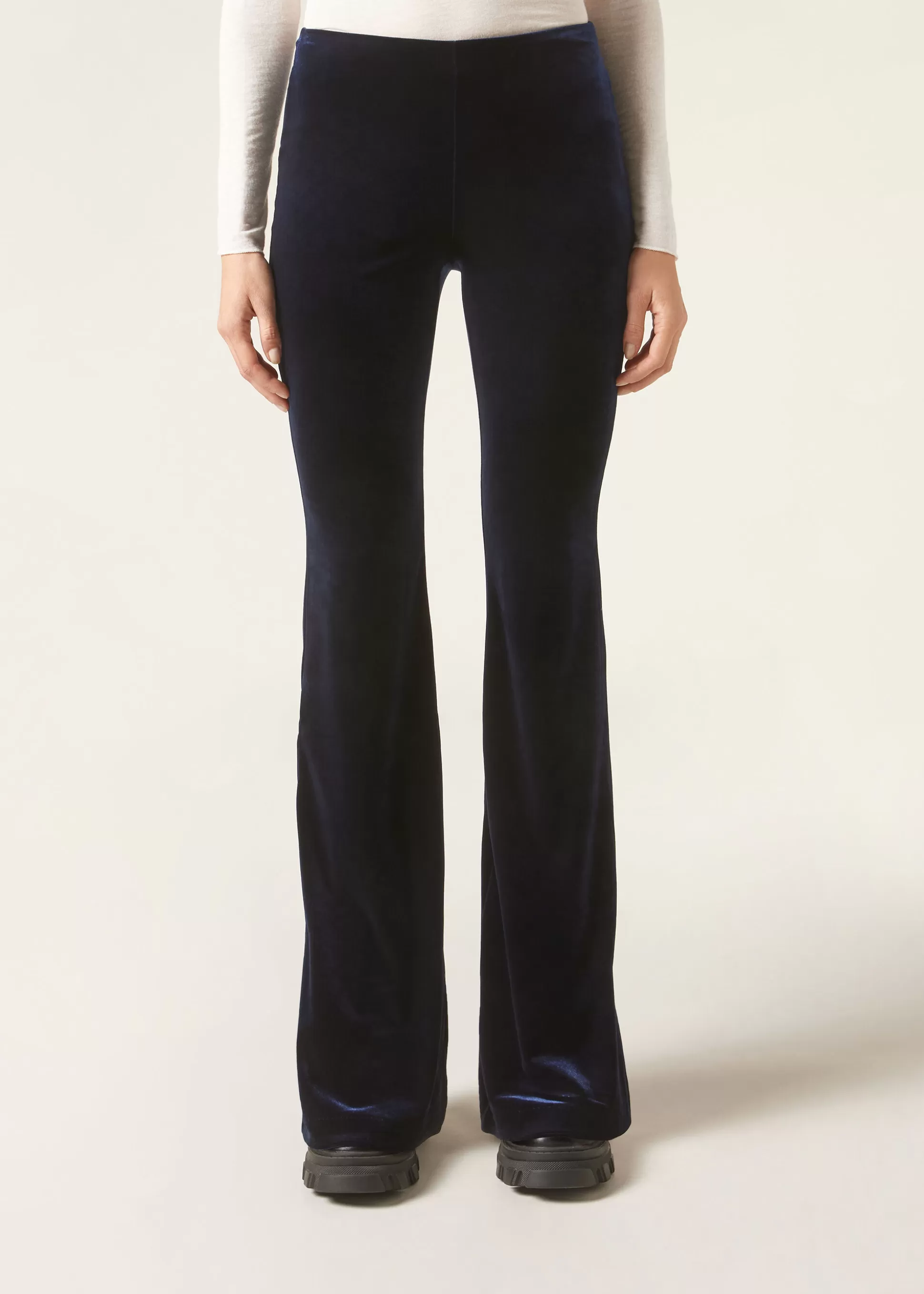 Pantalones-Calzedonia Pantalón Flare Terciopelo Bluscuro