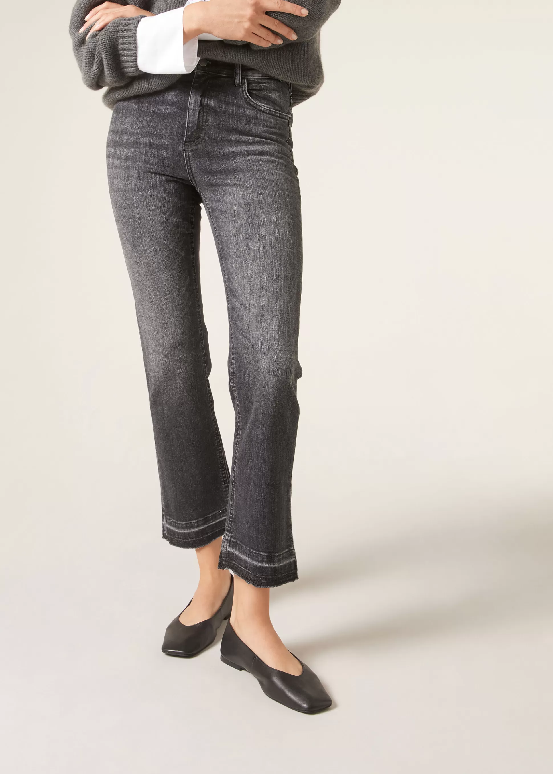 Vaqueros-Calzedonia Pantalón Miniflare Denim Grisvaquero