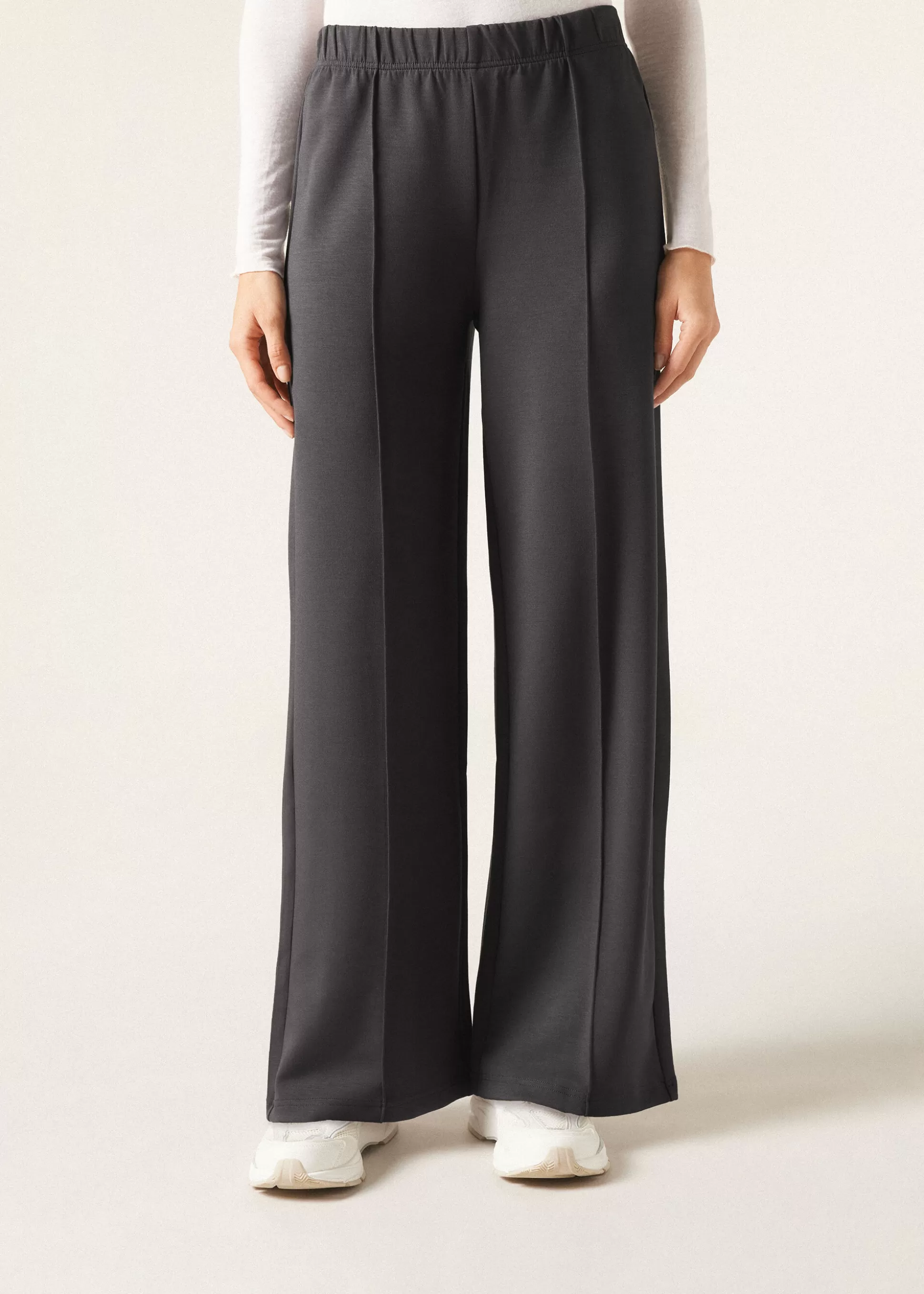 Leggings Leggings | Pantalones-Calzedonia Pantalón Palazzo Deportivo Con Raya Vertical Grisdelav�