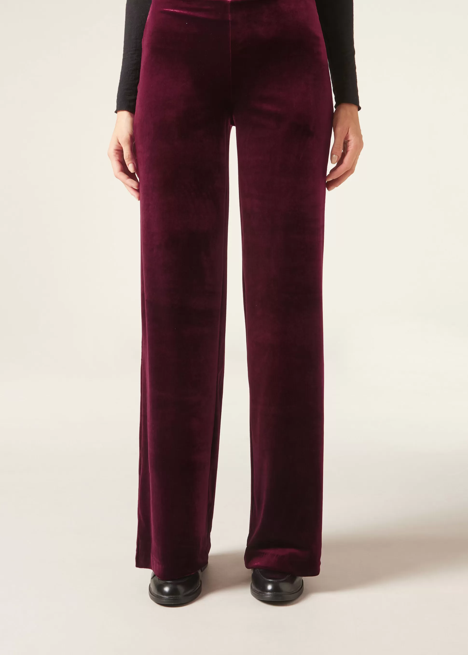 Pantalones-Calzedonia Pantalón Palazzo Terciopelo Rossobordeaux