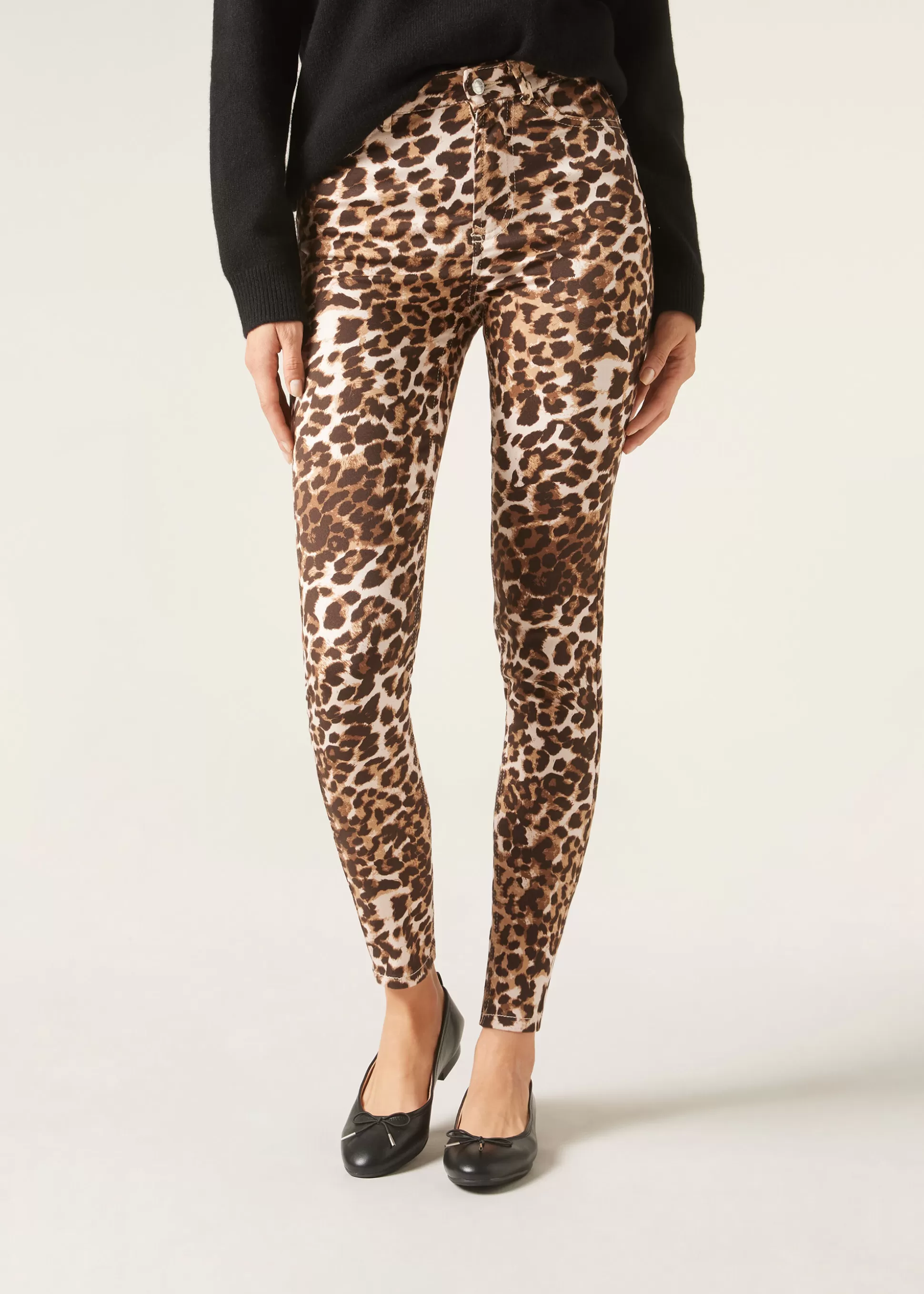 Vaqueros | Pantalones-Calzedonia Pantalón Push Up Leopardo Animalier