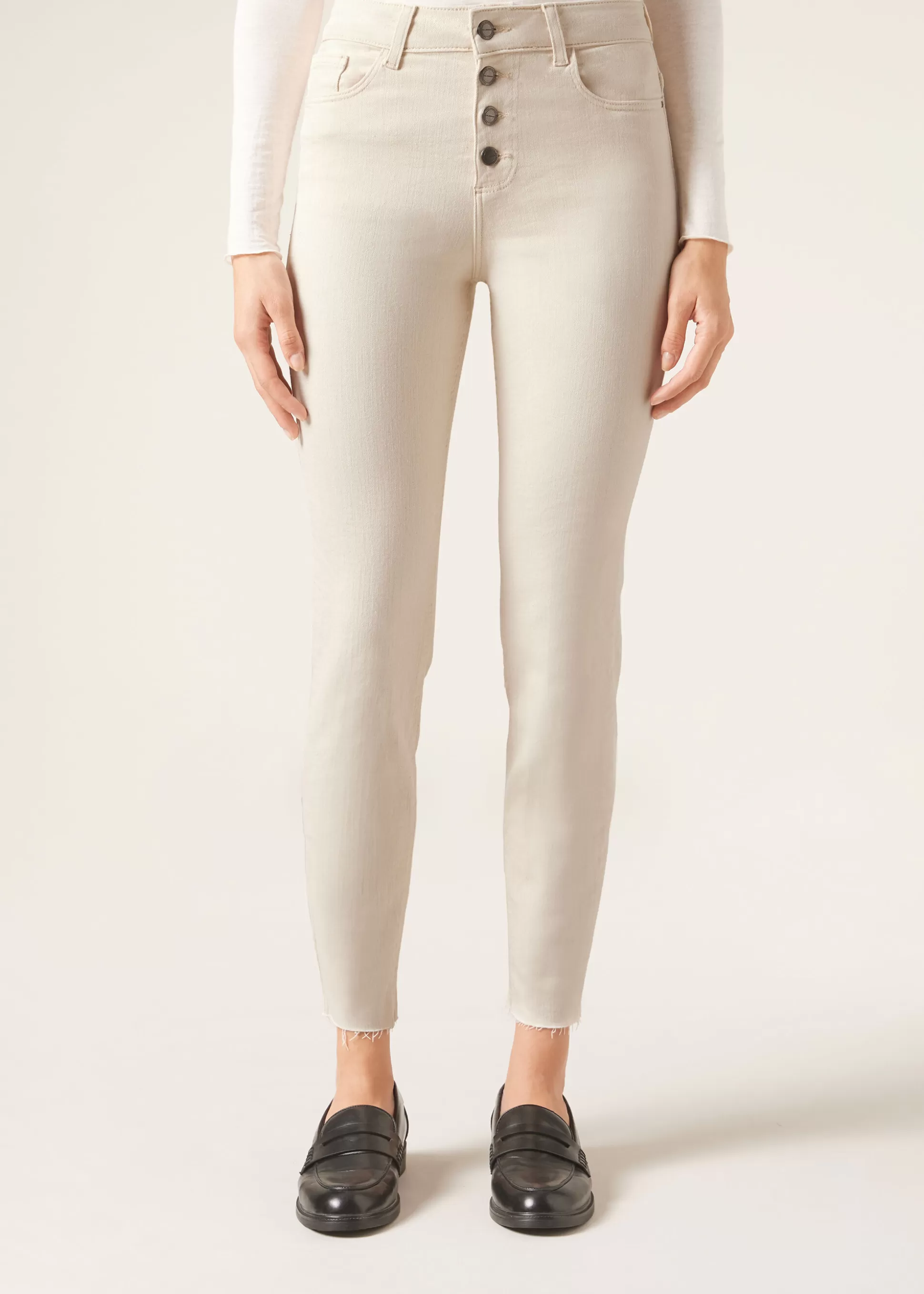 Vaqueros-Calzedonia Pantalón Súper Skinny Detalle Botones