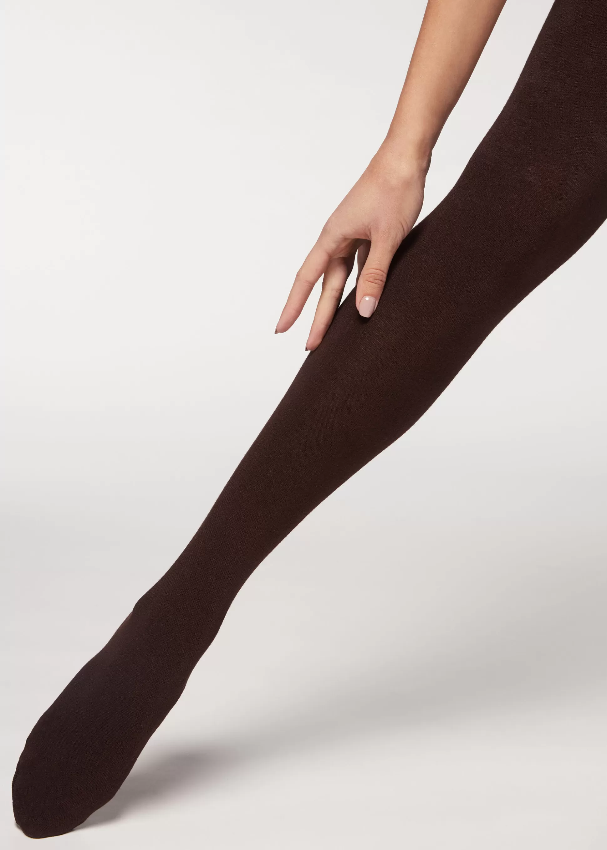 Pantis Tupidos-Calzedonia Pantis Tupidos De Modal y Cashmere Marrónoscuro