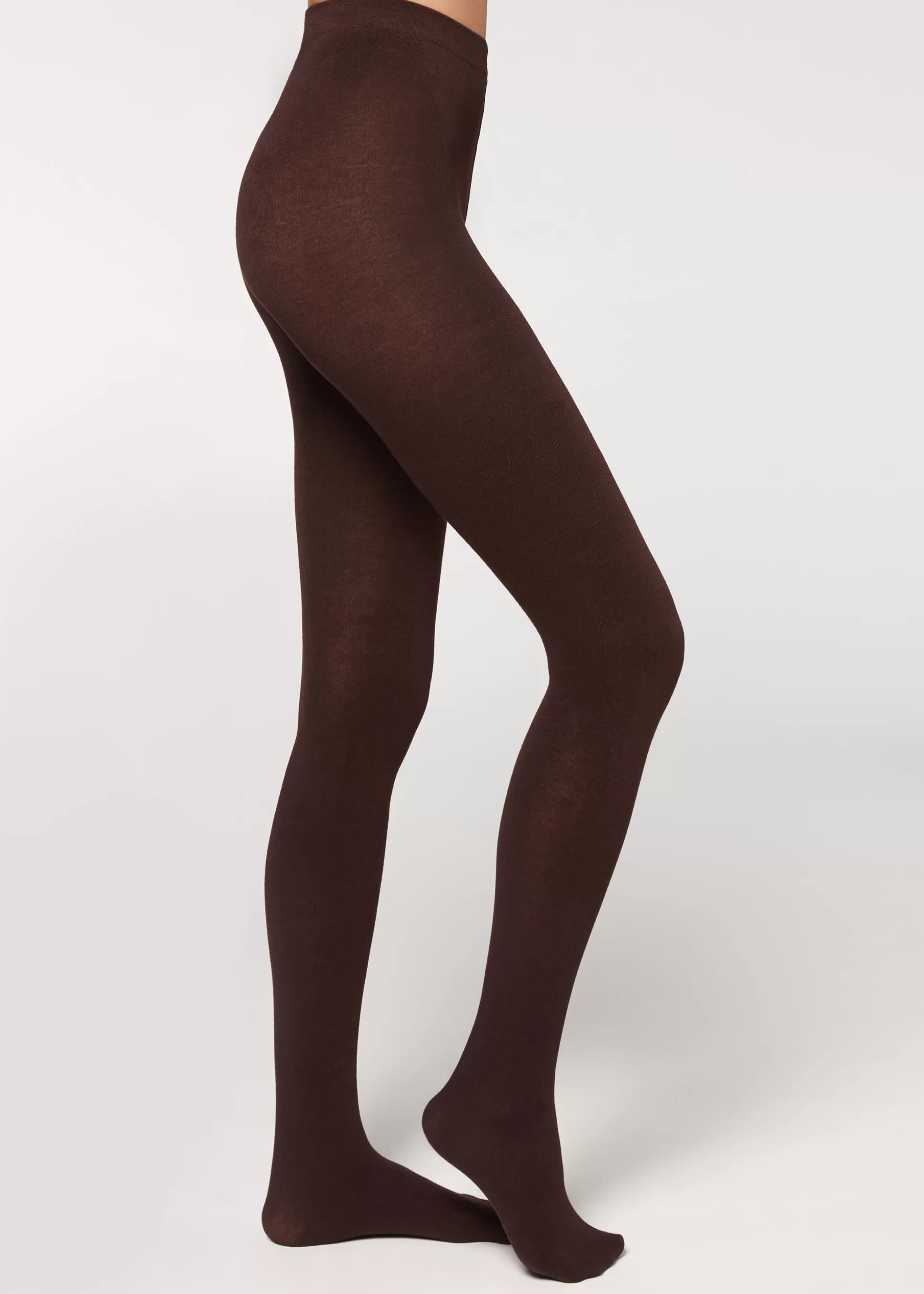 Pantis Tupidos-Calzedonia Pantis Tupidos De Modal y Cashmere Marrónoscuro