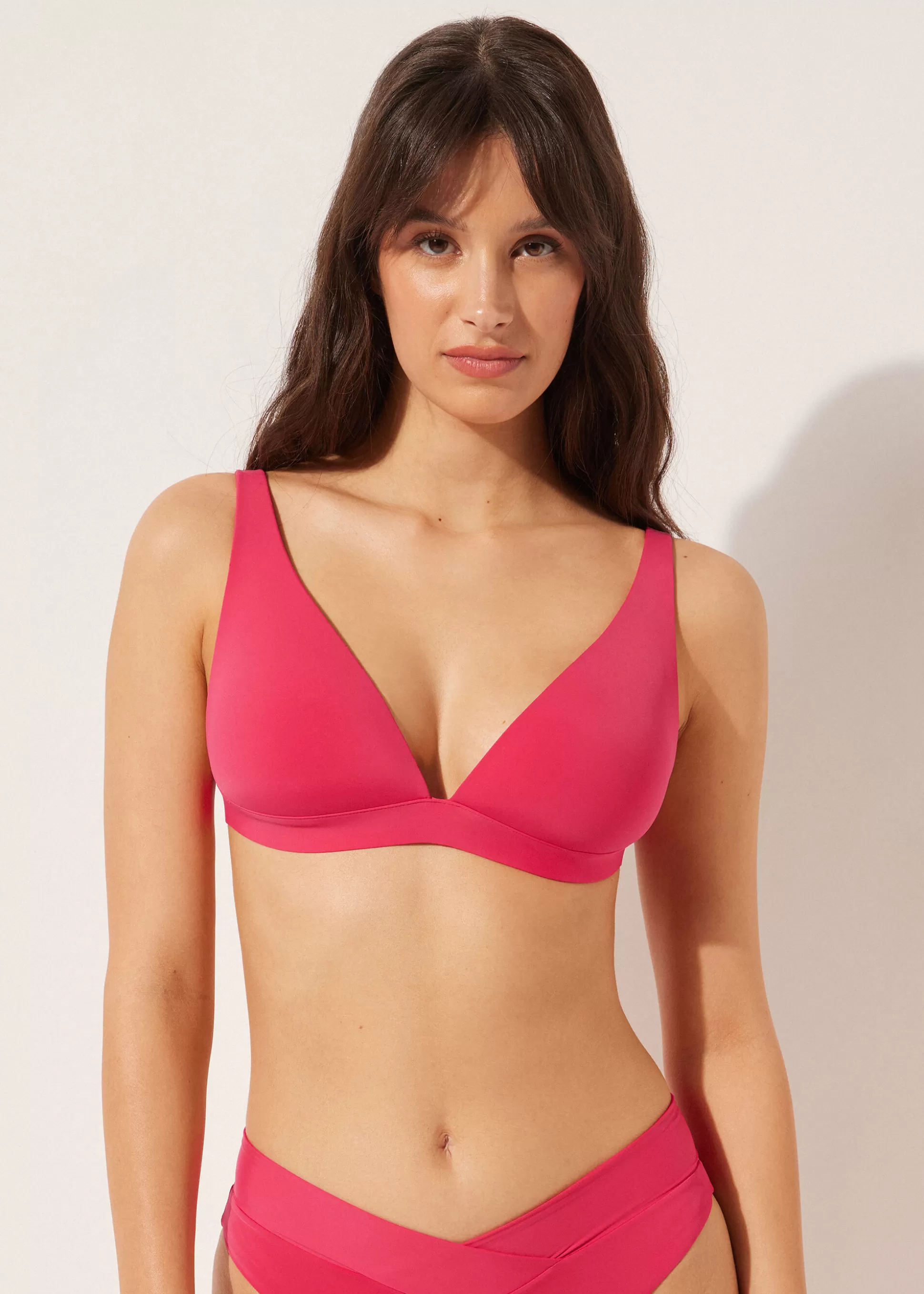 Bikini | Tops Bikini-Calzedonia Triángulo Ligeramente Relleno Bikini Indonesia Indonesiasunsetmagenta