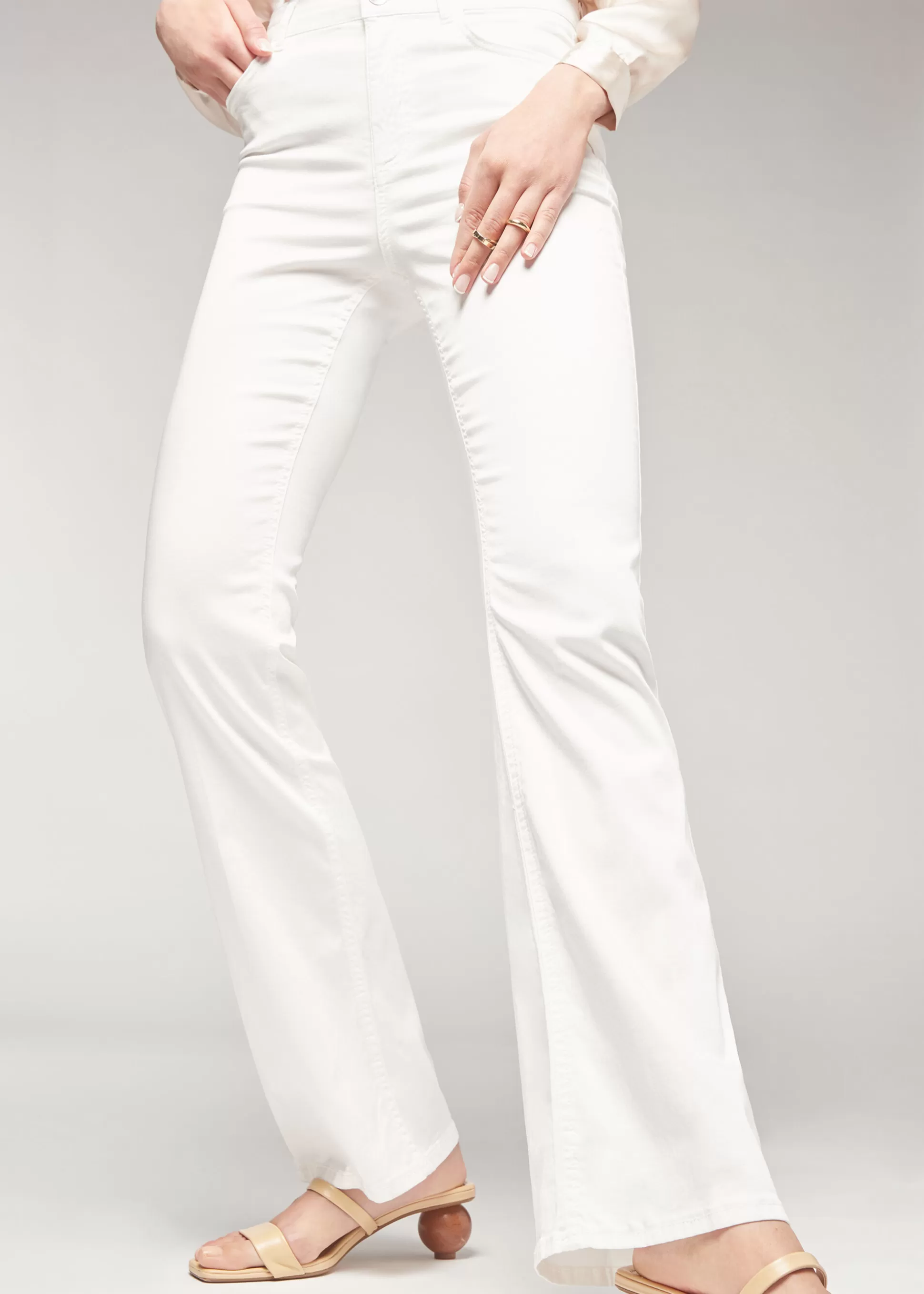 Vaqueros | Pantalones-Calzedonia Vaqueros Acampanados Light Denim Eco Blancovaquero